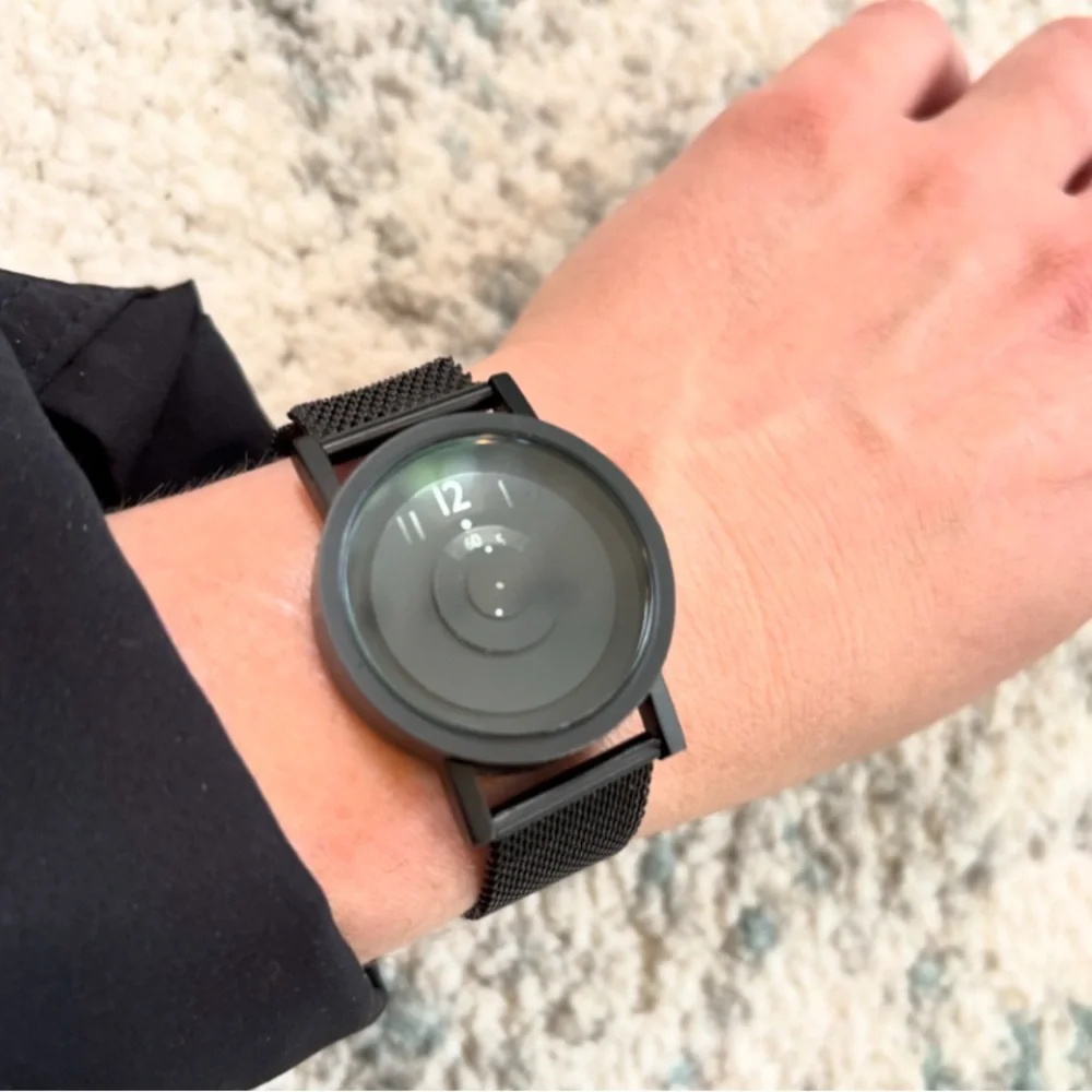Minimalist Black Mesh Strap Watch